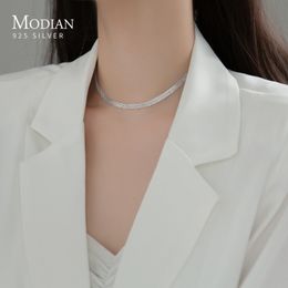 lace gifts Australia - Modian 2021 Exquisite Lace Style Short Necklace Chain Pure 925 Sterling Silver Choker Necklaces For Women Party Jewelry Gift