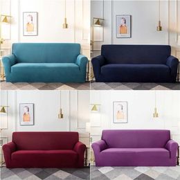 Spandex Sofa Slipcovers Stretch Elastic Couch Cover for Living Room Solid Color Anti-slip Washable Furniture Protector Covers 211116