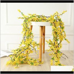 Wreaths Festive Party Supplies & Gardenartificial Plant Vines Wall Hanging Simulation Rattan Leaves Branches Green Ivy Leaf Home Wedding Deco