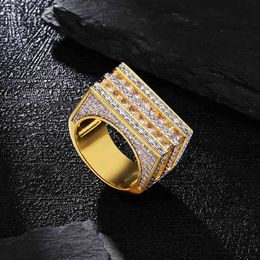 Micro Set Single and Double Row Princess Cut Zircon Ring Men's Hip Hop Square Personalised Bracelet