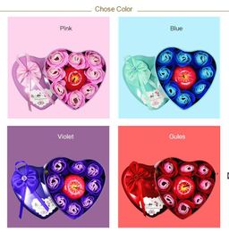 Christmas Gifts Heart Shape Bath Body Rose Soap Flower Apple Shape Scent Candle Valentine's Day Birthday Xmas Gift Box RRF12010