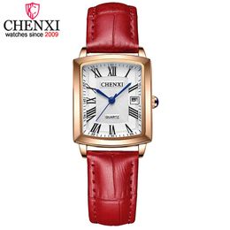 Chenxi Top Luxury Brand Women Watch Casual Leather Strap Ladies Quartz Wristwatch Waterproof Bracelet Watches Relogio Feminino Q0524