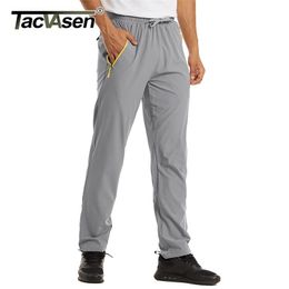 TACVASEN Breathable Lightweight Hiking Pants Mens Quick Dry Outdoor Sports Pants Summer Trekking Fishing Zipper Pockets Trousers 210714