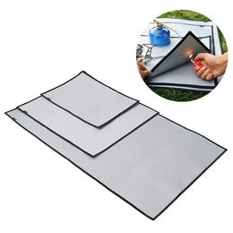 Hot Camping Fireproof Grill Mat Cloth Flame Retardant Ember Mat S/M/L Blanket Heat Insulation Pad For Outdoors Picnic Barbecue Y0706