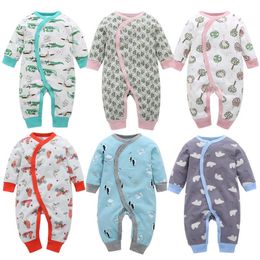 Designer Baby Clothes Printed Infant Boy Rompers Long Sleeve Newborn Girl Jumpsuits Toddler Climbing Clothes Winter Baby Clothing DW4463