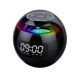 Mini Bluetooth Speaker Wireless Bluetooth Portable Speakers Sound Box with LED Display Alarm Clock Hifi TF Card MP3 Music Play