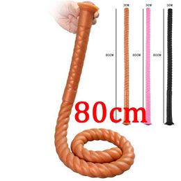 NXY Anal toys 80cm Super Long Plug Silicone Big Butt Vagina Anus Expander Prostate Massage Erotic Sex Toy For Men Woman Gay 1125