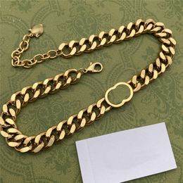 Chic Designer Metal Chain Necklace Double Letter Pendant Necklaces Tiger Head Shape Steel Seal Jewellery With Gift Box