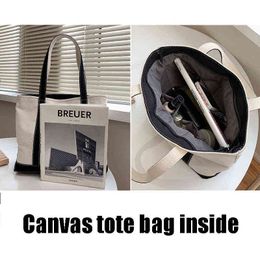 Shopping Bags Female Canvas Cotton Handbags Tote Bag with Zipper and Inside Pocket 220307