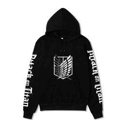 Winter Attack on Titan Hoodie print big hoodies unisex cool sweatshirt Fashion Pullovers S-2XL H1227