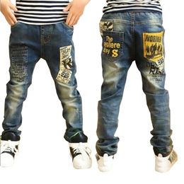 Children clothes boys long style cotton jeans 3-13 Y teenage Autumn spring denim trousers boy casual pants 211102