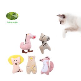 Cat plush toy catnip animal shape embroidery puppet toy chewing sound accessories pet kitten molar interactive