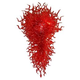 Duplex Living Room Lamps Hotel Lobby Wedding Art Decoration Orange Glass Crystal Chandelier Dale Chihuly Hand Blown Murano Large Pendant Lighting 28 by 60 Inches