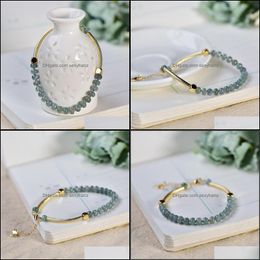 Beaded, Strands Bracelets Natural Stone Abacus Beads Bracelet Jade Bangle With Extension Chain Women Handmade Lucky Chakra Friendship Couple