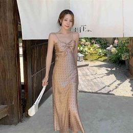 French light ripe atmosphere quality western style restoring ancient ways wave point summer skirt with shoulder-straps dress sex 210520