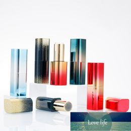 Packing Bottles 12.1mm Empty Tube Square Lip Balm Containers Gradient Green Pink Blue Beauty Tool Magnetic Cosmetic Lipstick Packaging