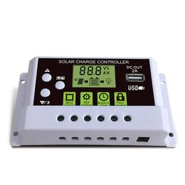 30A 12V/24V PWM Solar Panel Charge Controller Li-ion & Lead Acid Battery USB Charger LCD Display