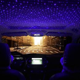 Mini LED Car Roof Star Night Lights Projector Sarry Light Auto Interior Atmosphere Ambient Galaxy Lamp Decoration Light USB Plug