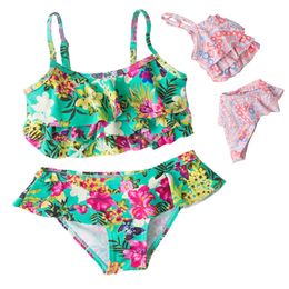 219 New Summer Swimsuit Lovely Kids Two Pieces Swimwear Children Tankini Beachwear Bathing Suit Girls Split Bikini