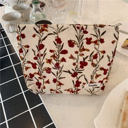 Makeup Bag Organzier Women Cosmetic Pouch Large Travel Toiletry Bag Vintage Floral Beauty Case Necesserie Make Up Storage Box