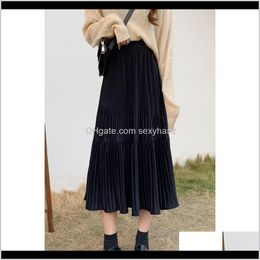 Clothing Apparel Drop Delivery 2021 Werueruyu Korean Fashion Summer Skirt Female Chiffon High Waist Pleated Skirts Womens Harajukufaldas Muje