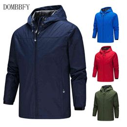 Men's Windproof Breathable Jacket Spring Autumn Thin Casual Overcoat Military Cargo Hooded Army Tactical Windbreaker Jacket Coat Y1109