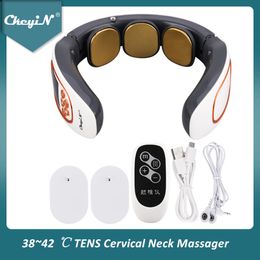 tens therapy pain relief UK - Electric Pulse Neck Massager TENS Cervical Massager Pain Relief Relaxation Therapy Shoulder Deep Tissue Massage Remote Control