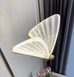 Butterfly Lamp Nordic Bedside Chandelier Luxury Staircase Lamp Modern Bedroom Hall Restaurant Art Lamp Hallway Led Pendant Light