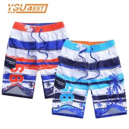 Big Size 7-15Y Quick-drying Short Boys Kids Beach Fashion Cotton Summer Casual Print Children Shorts 210417