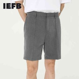 IEFB Men's Clothing Summer Mid Waist Straight Suit Shorts Zipper Causal Loose Knee Length Shorts For Male 9Y5998 210524