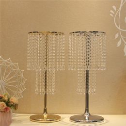 Party Decoration Wedding Centerpiece Flower Stand Home Decor For Table Acrylic Crystal Bead Curtains Foral