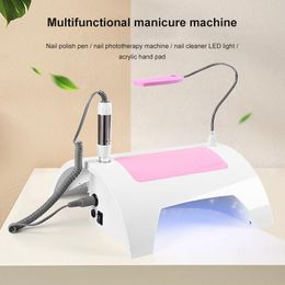 Nail Art Kits Multi-purpose Potherapy Machine 5-in-1 Polisher Vacuum Cleaner Integrated Lamp Tool