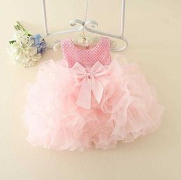 Розничная роскошь девочка детская клетки проверяет бантики платье для платья TUTU 1-5-летний детский день рождения торт малыш свадьба формальный 210529