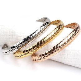 Bangle Titanium Steel Wheat Ear Opening Bracelet Fashion High Texture Twist C-shaped
