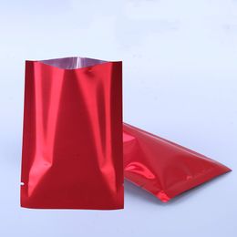 Red Opening Top Vacuum Packaging Bags Multi-sizes Cosmetic Power Packing Heat Seal Bag with Tear Notch