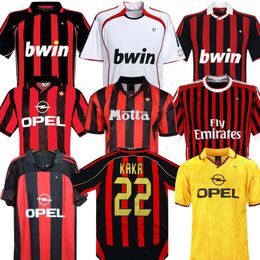 90 91 Retro SOCCER JERSEY camicie casa 95 96 97 Gullit 01 02 03 Maldini Van Basten calcio KAKA Inzaghi 06 07 milan 2009 PIRLO SHEVCHENKO BAGGIO Ac Milans