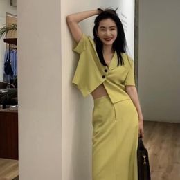 IN.choose U Korean Short Sleeve Suit Fashion Casual Women's 2021 Summer Wear Two Piece Pants