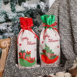 wine boxes for gifts UK - Christmas Decorations Wine Bottle Cover Gift Box Car Champagne Red Bag For Wedding Birthday Holiday Party