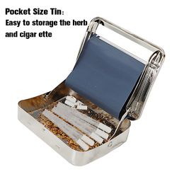 HORNET 70MM Metal Automatic Smoking Rolling Case Silver Cigarette Maker Tobacco Roll Machine Paper Box Packing Wholesale