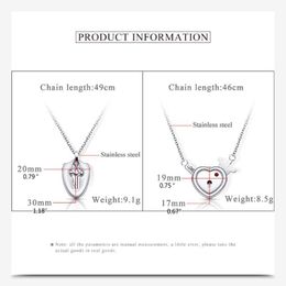 Earrings & Necklace C6UD 2Pcs Valentine's Day Lovers Stainless Steel Lock Key Heart Puzzle Pendant Kit Love Matching Sets Jewelry Gift