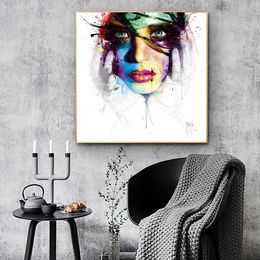 Abstract Colourful Girl Posters And Prints Canvas Painting Home Decoration Wall Art Pictures For Living Room NOFRAME