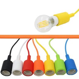 2021 Colourful Edison Modern Pendant Lights Vintage Silicone Bulb Socket Suspension Light E27 Drop Lighting Creative DIY Lamp Holder