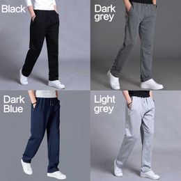 Men's Pants Cotton Solid Colour Loose Elastic Sweatpants Casual Pant Trousers Jogging Knit Tracksuit Sports Pants 5XL Summer Hot Y0811