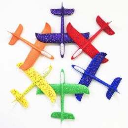 2021 48CM Large EPP Foam Hand Throwing Aircraft Colorful Flashlight Foam Swirling Special Effects Anti Aircraft Model Aircraft Wholesale