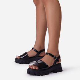 Sandals 2021 Summer Comfortable Casual Metal Buckle Round Toe Mid-heel Wedge Women's