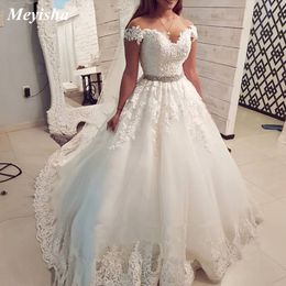 ZJ9183 2021 Cap Sleeve Brautkleid Stickerei Charming Sweetheart Weiß Maßgeschneiderte Größe Ballkleid Brautkleid