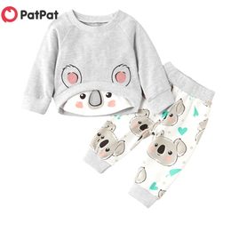Spring and Autumn Baby Adorable Koala Applique Top Pants Set for Boy Clothing Sets 210528