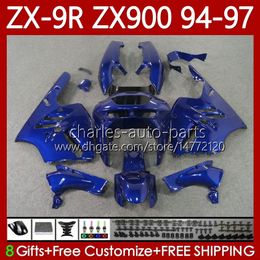 Fairings Kit For KAWASAKI NINJA ZX-9R ZX 9R 9 R 900 CC ZX9 R ZX9R 94 95 96 97 Bodywork 100No.85 ZX900 900CC ZX-900 Gloss blue 1994 1995 1996 1997 ZX900C 94-97 OEM MOTO Body