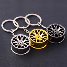 Interior Decorations Auto Hub Keychain Wheel Rim Car Keyring Luxury Zinc Alloy Key Tire Styling Chain For