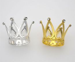 Factory Candle Holders Crown Cake Topper Vintage Tiara Toppers Baby Shower Birthday Decoration Gold Silver Small for Boys & Girls